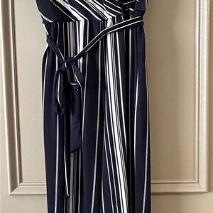 Navy and White Striped Dress
